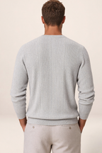Pull Col Rond en Maille Côtelée Homme Damien