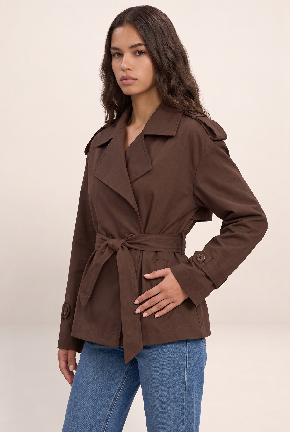 Trench Court Ceinturé Femme Esther