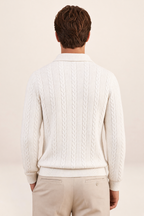 Polo en Maille Torsadée Manches Longues Homme Charles