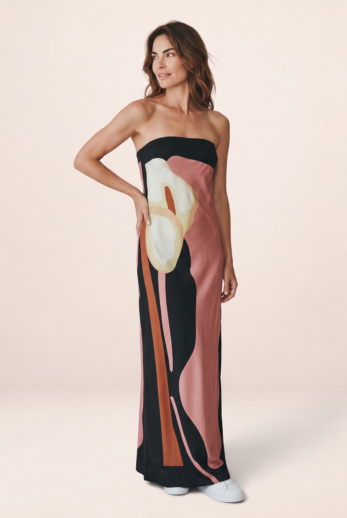 Robe Bustier Longue Imprimée Femme Kelly
