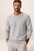 Pull Col Rond en Maille Côtelée Homme Damien