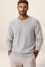 Pull Col Rond en Maille Côtelée Homme Damien
