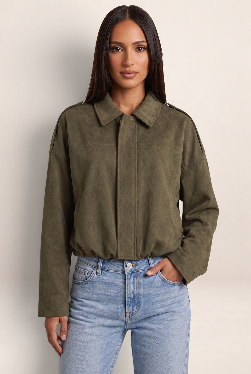 Veste Aspect Daim Oversize Femme Victorine