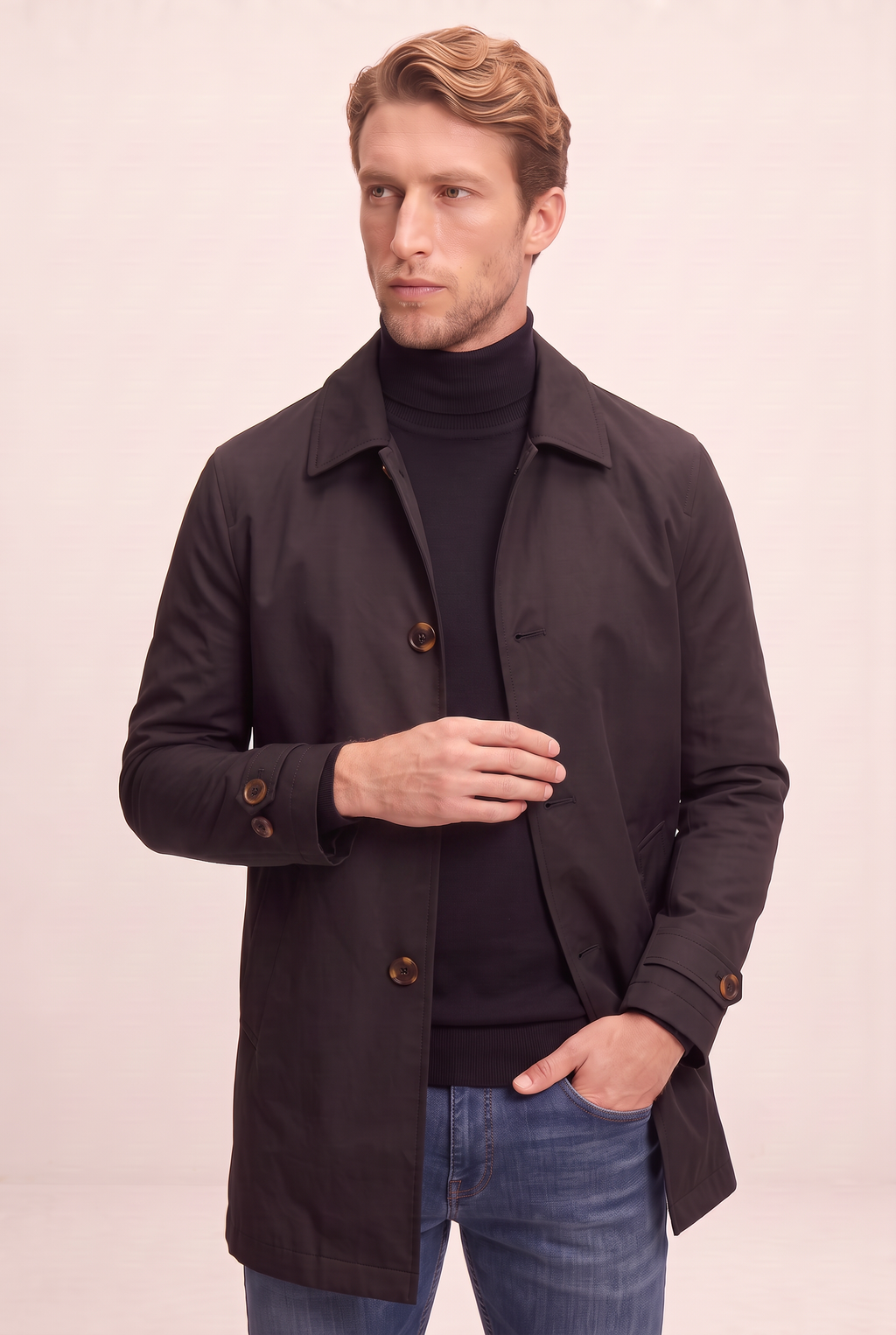 Manteau Mi Long Droit Homme René