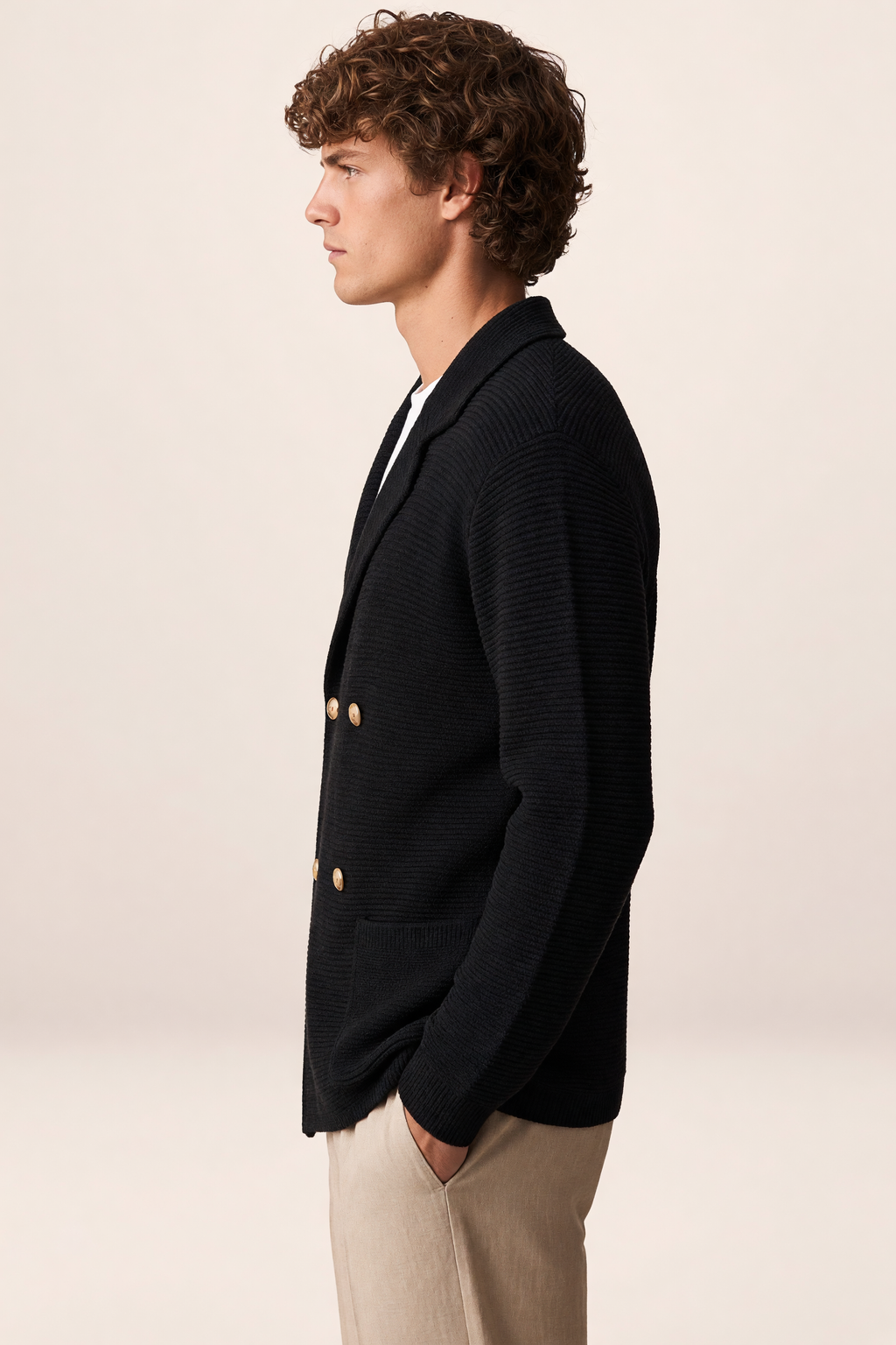 Blazer Croisé en Maille Homme Laurent