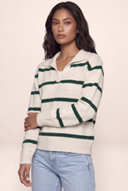 Pull Rayé Col Polo Femme Océane