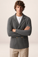 Blazer Croisé en Maille Homme Laurent