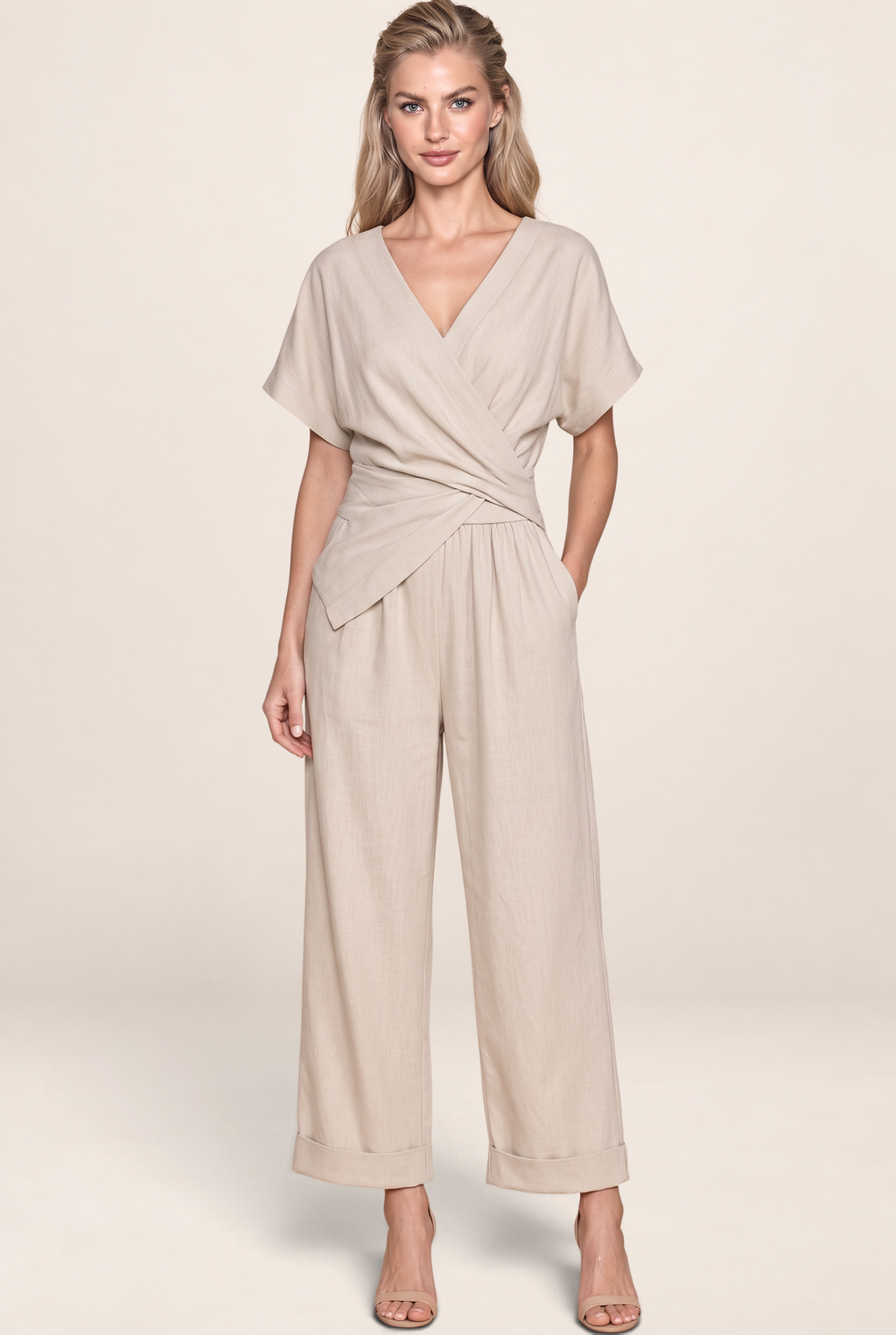 Combinaison Cache Coeur Pantalon Large Femme Daphné