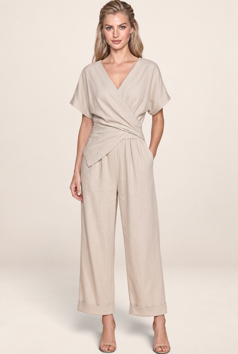 Combinaison Cache Coeur Pantalon Large Femme Daphné