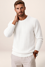 Pull Col Rond en Maille Côtelée Homme Damien