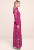 Robe Longue en Dentelle Manches Longues Femme Xénia