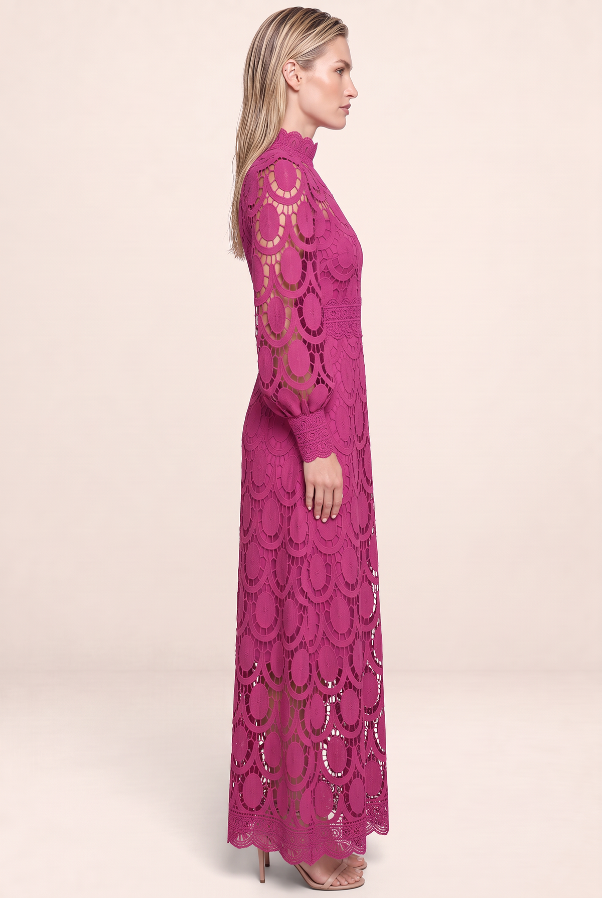 Robe Longue en Dentelle Manches Longues Femme Xénia