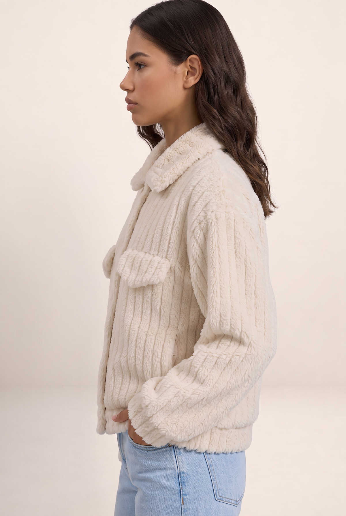 Veste Teddy Boutonnée Femme Bettina