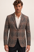 Blazer à Carreaux Effet Tweed Homme Léon