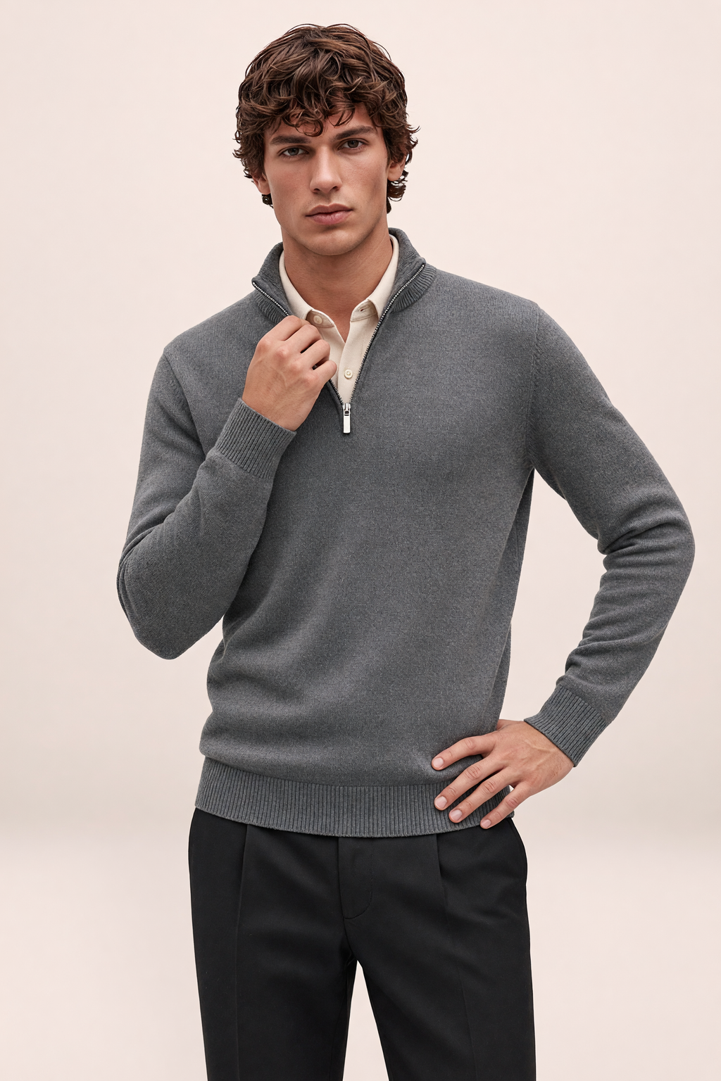Pull Camionneur Col Zippé Homme Guillaume