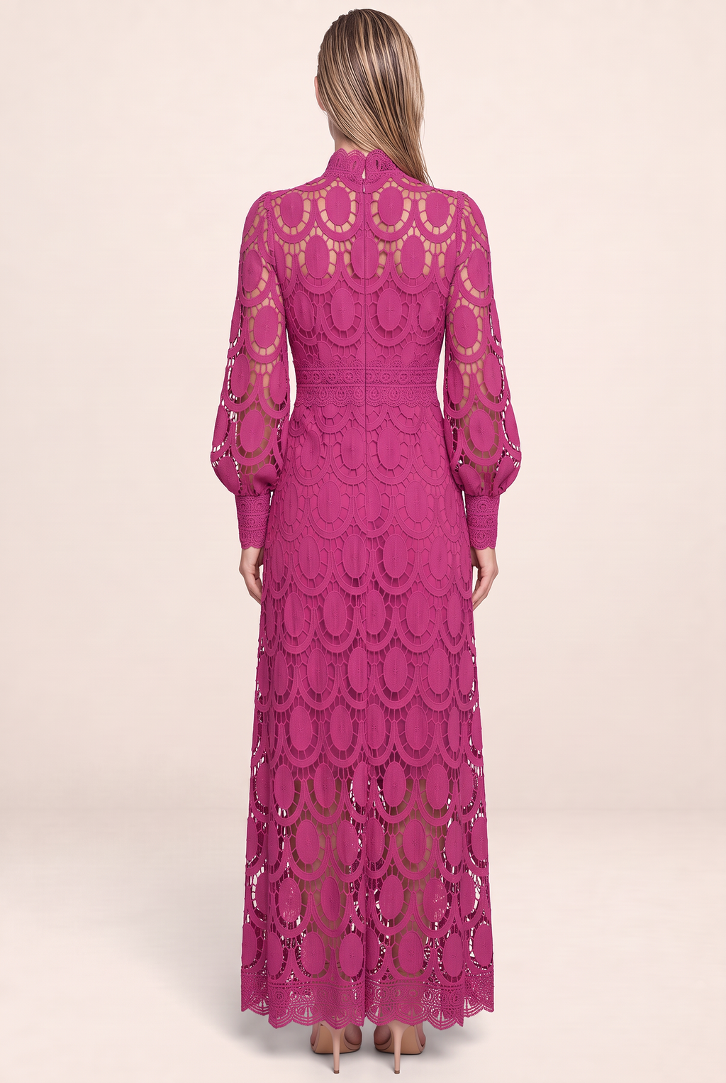 Robe Longue en Dentelle Manches Longues Femme Xénia
