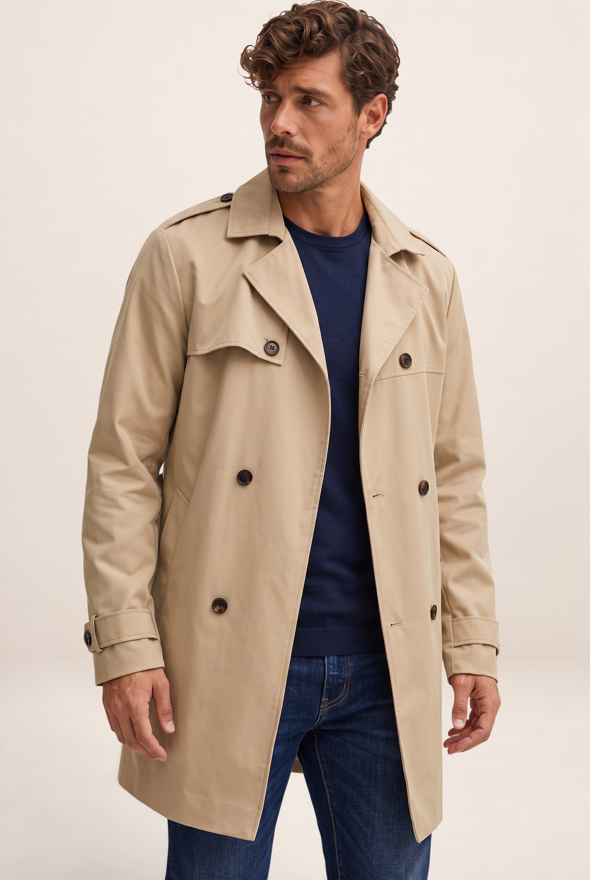 Trench Croisé Mi Long Homme Michel
