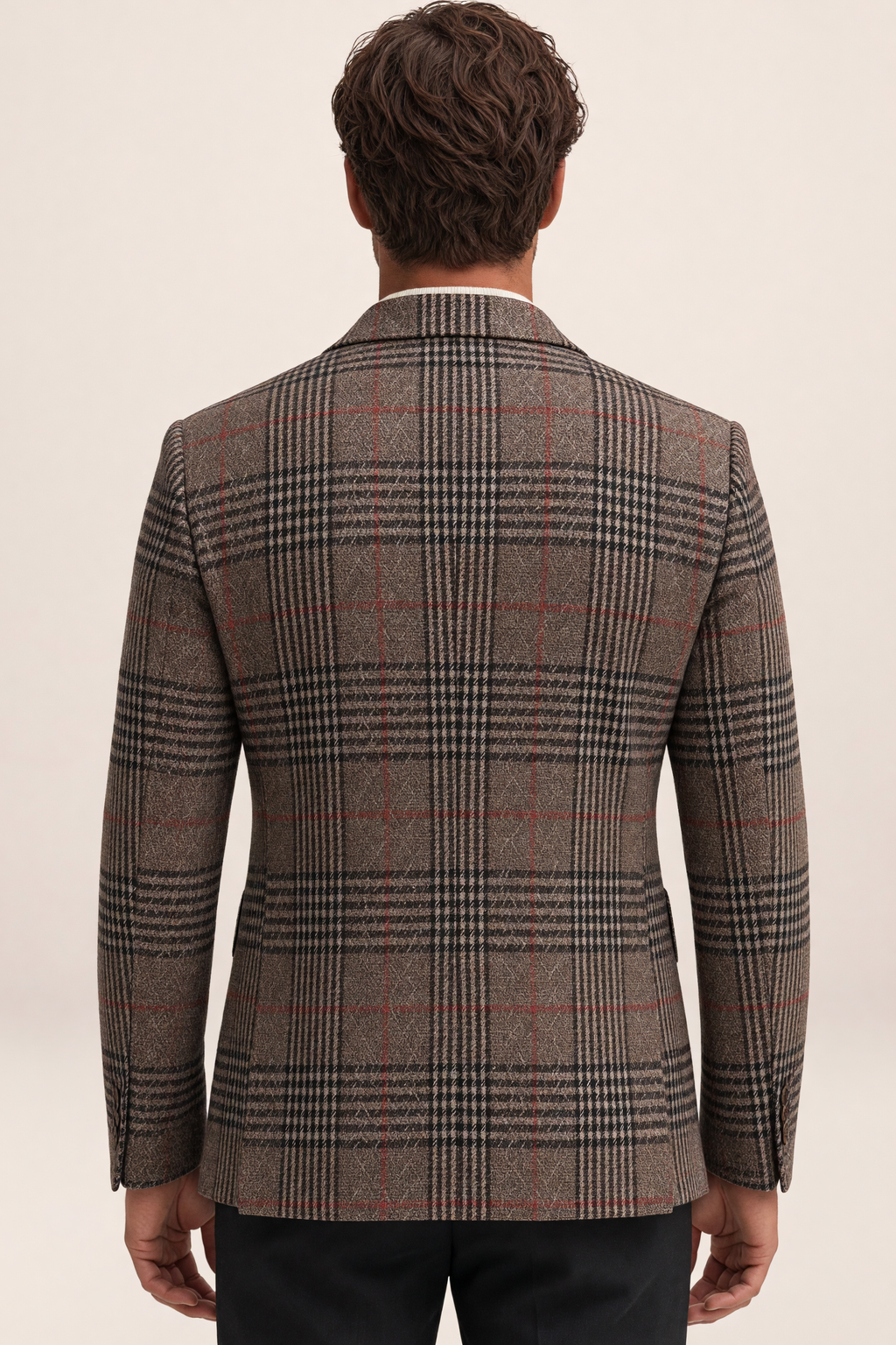 Blazer à Carreaux Effet Tweed Homme Léon