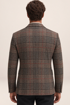 Blazer à Carreaux Effet Tweed Homme Léon