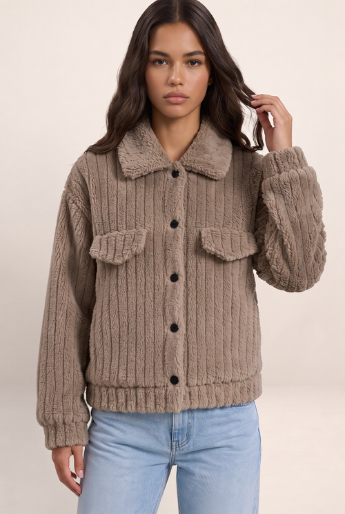 Veste Teddy Boutonnée Femme Bettina