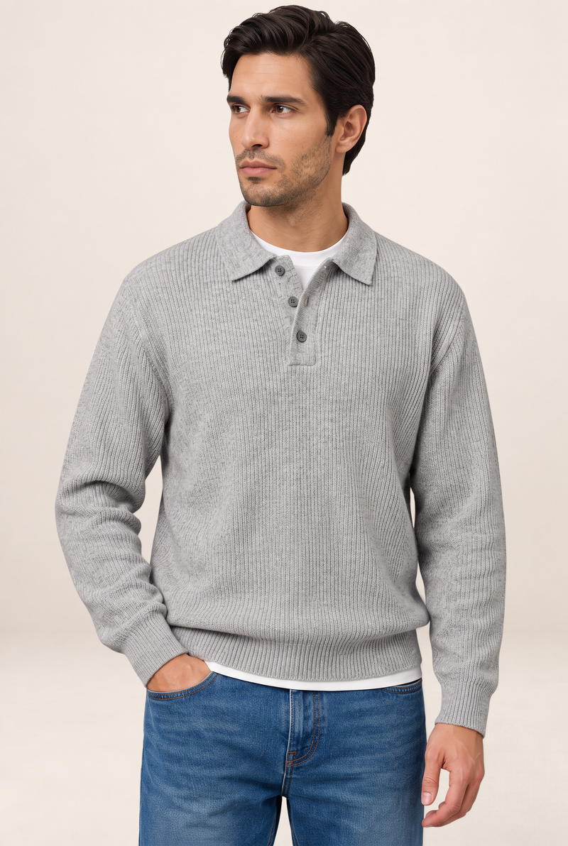 Polo Manches Longues en Maille Homme Fabien