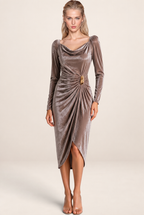 Robe Velours Manches Longues Femme Sophie