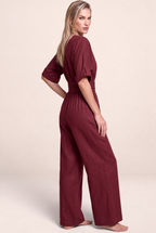 Combinaison Pantalon Large Col V Femme Mélissa