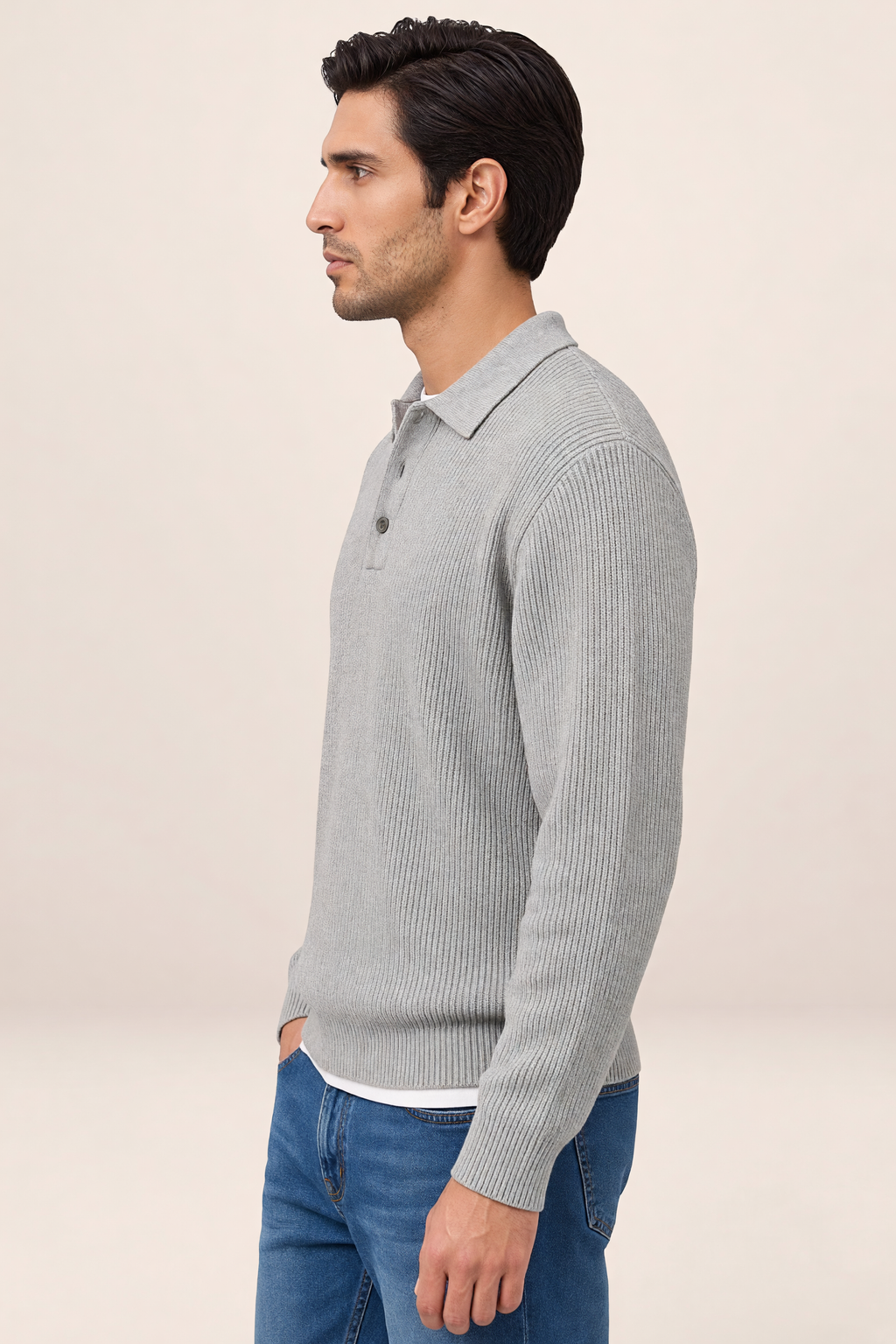 Polo Manches Longues en Maille Homme Fabien