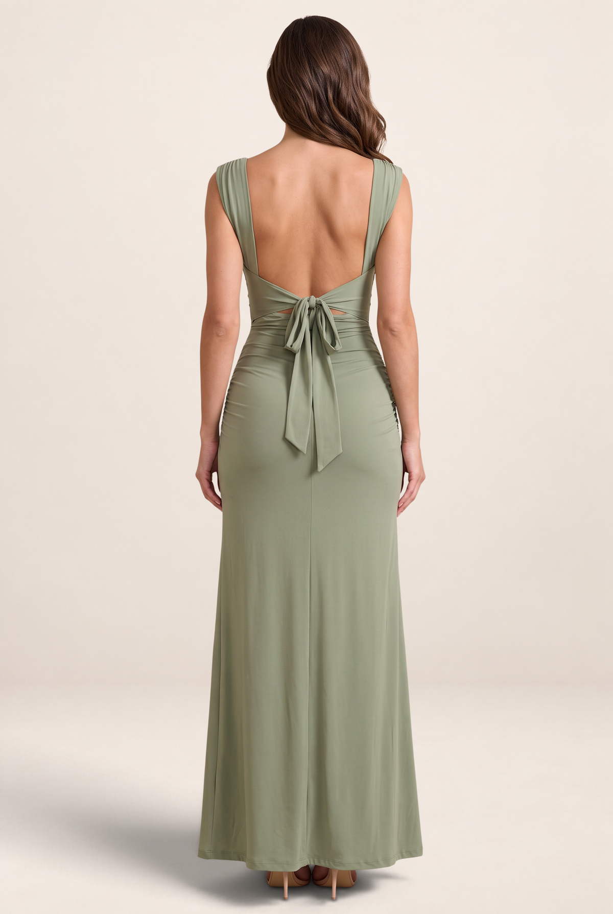 Robe Longue Fendue Col Carré Femme Inès
