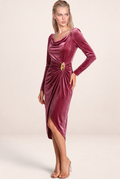Robe Velours Manches Longues Femme Sophie