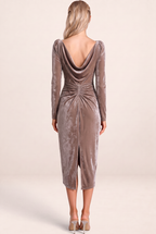 Robe Velours Manches Longues Femme Sophie