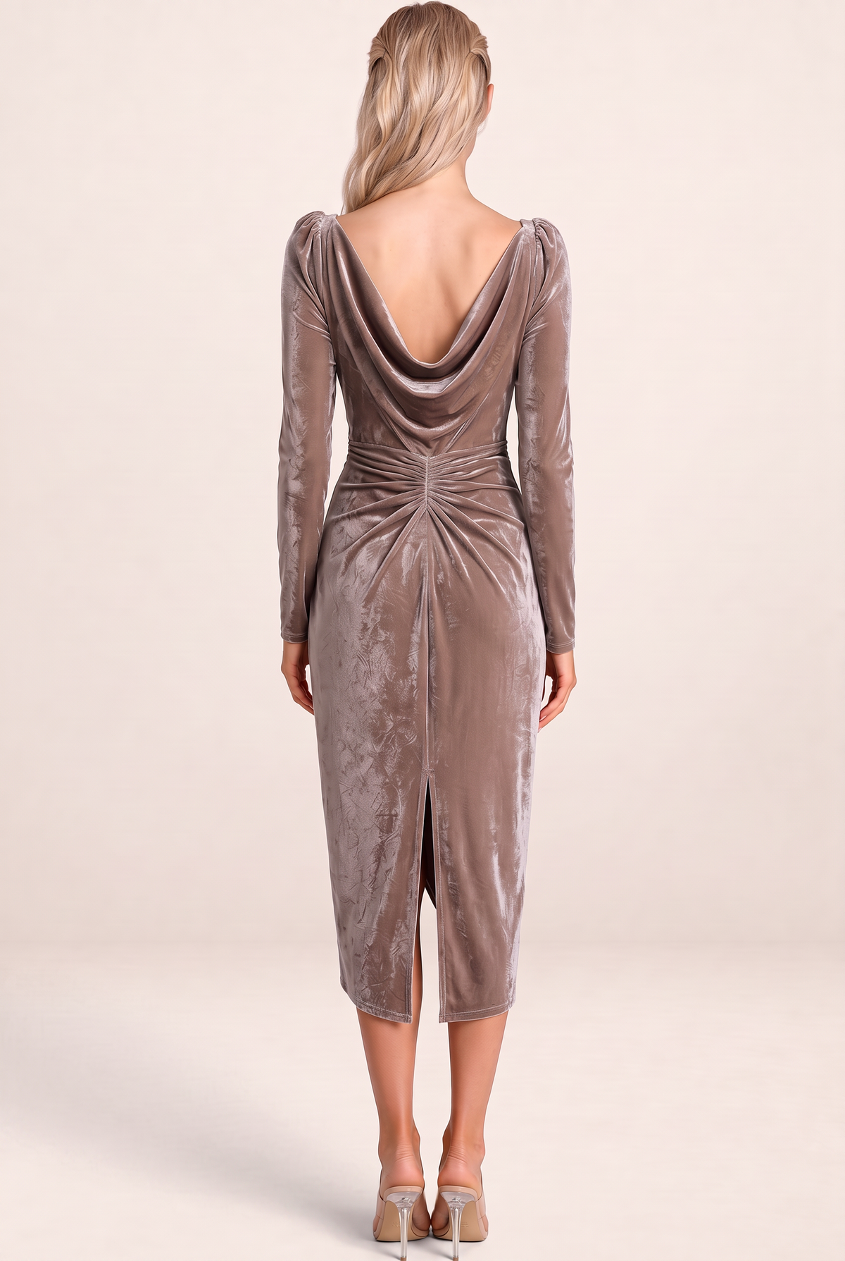 Robe Velours Manches Longues Femme Sophie