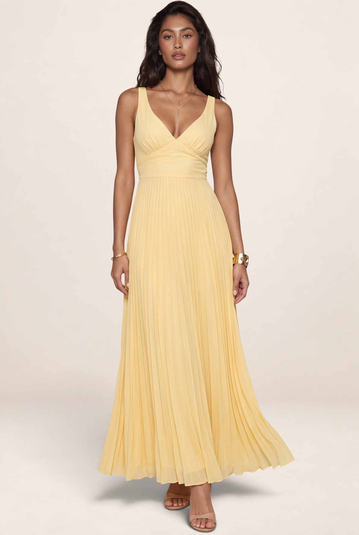Robe Longue Plissée Femme Gwendoline