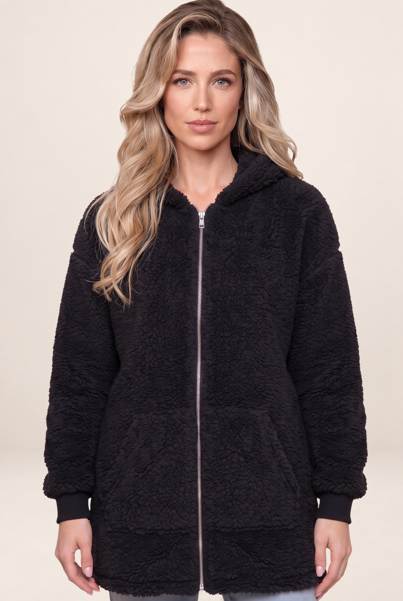 Veste Polaire Longue à Capuche Femme Naïs