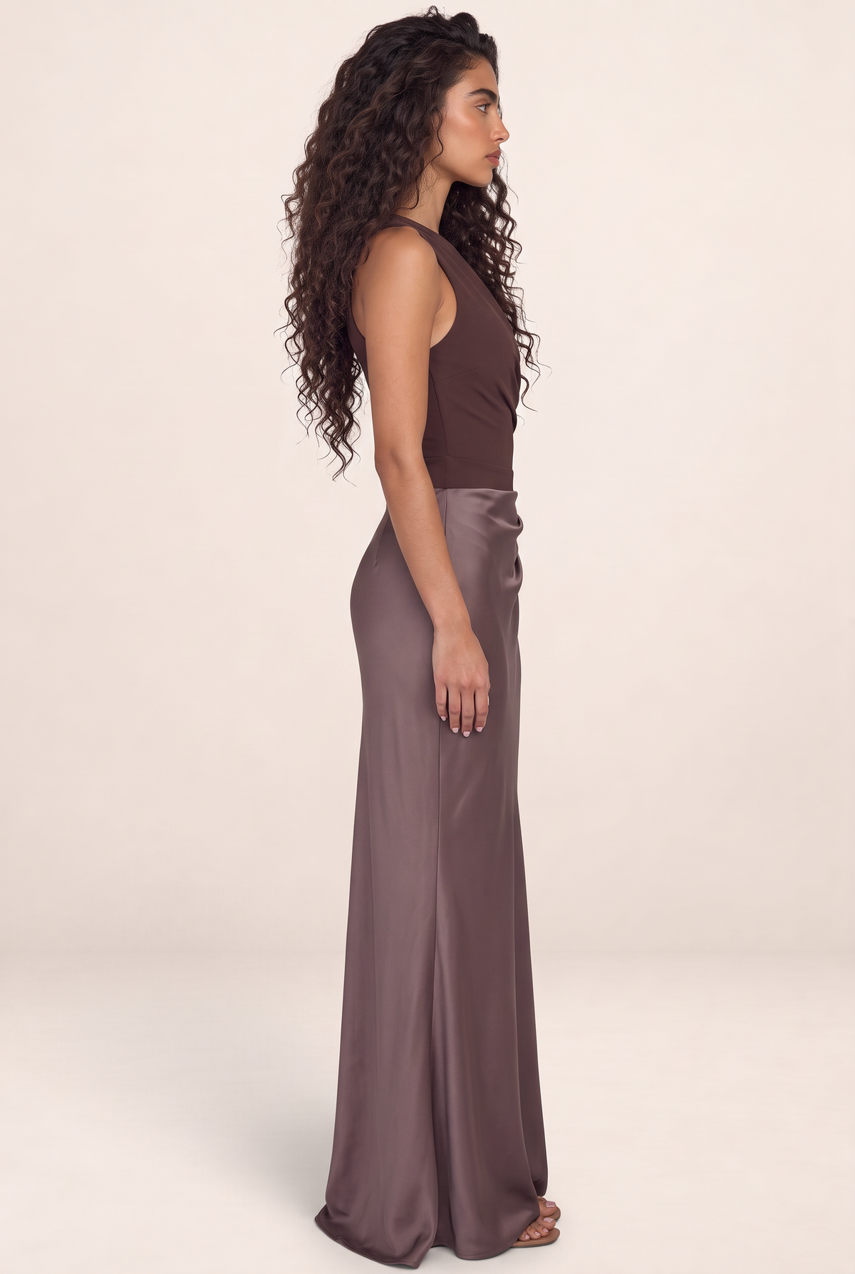 Robe Une Épaule en Satin Femme Lydie