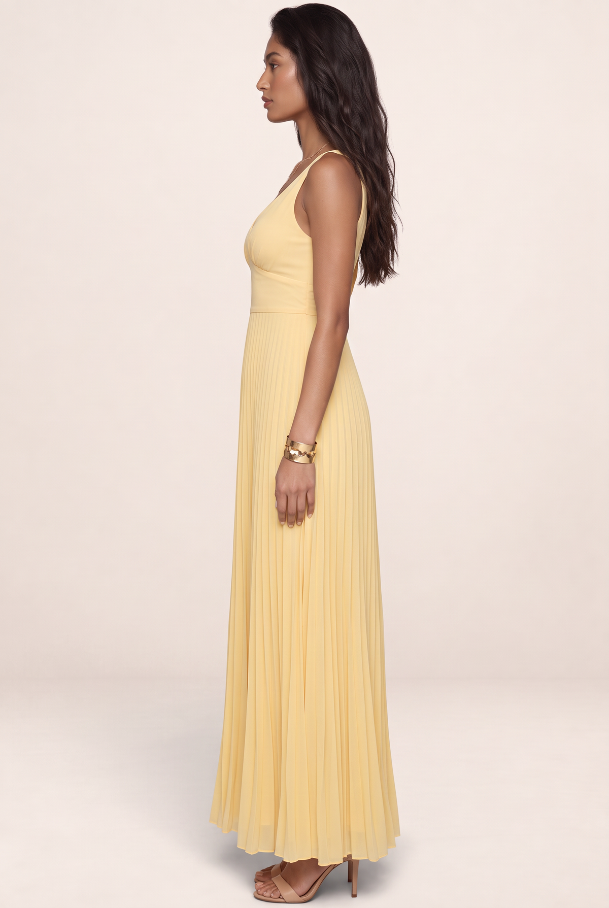 Robe Longue Plissée Femme Gwendoline