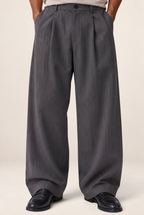 Pantalon Large à Pinces Rayé Homme Ludovic