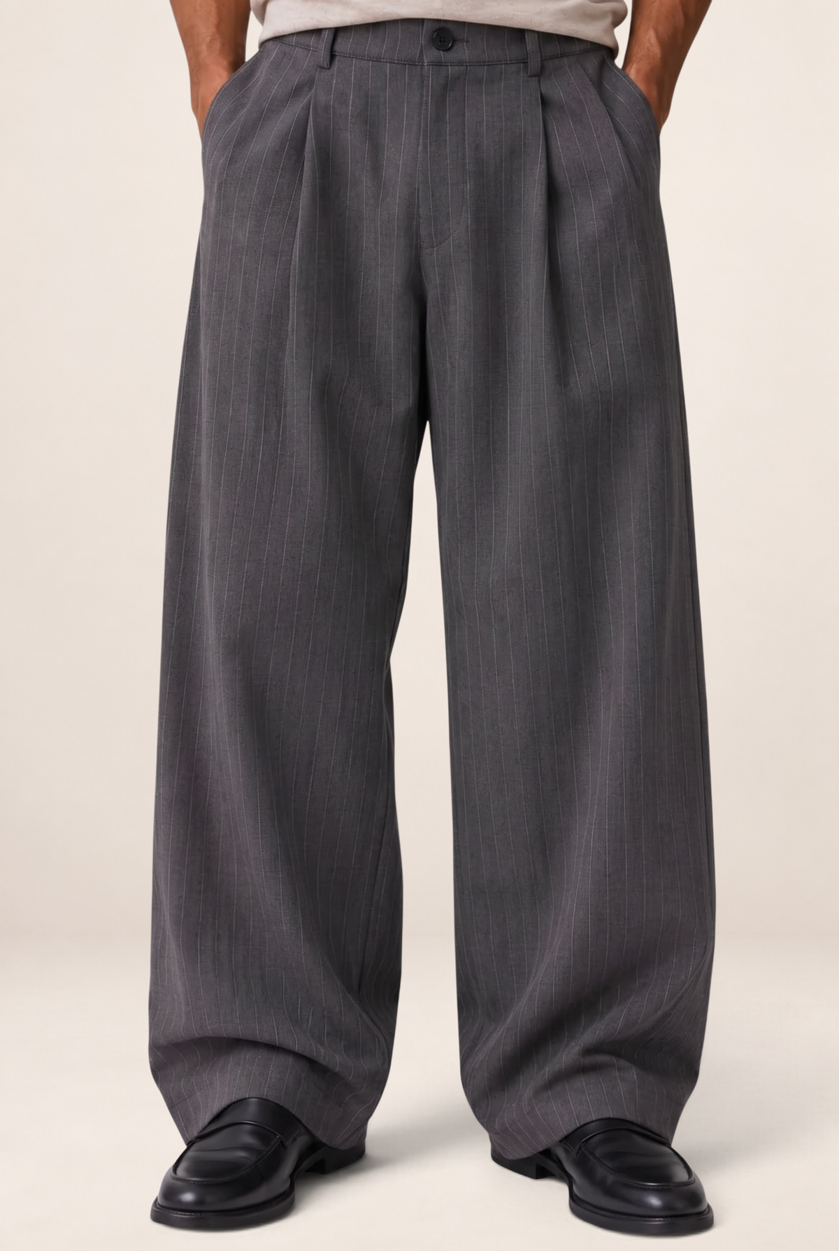 Pantalon Large à Pinces Rayé Homme Ludovic