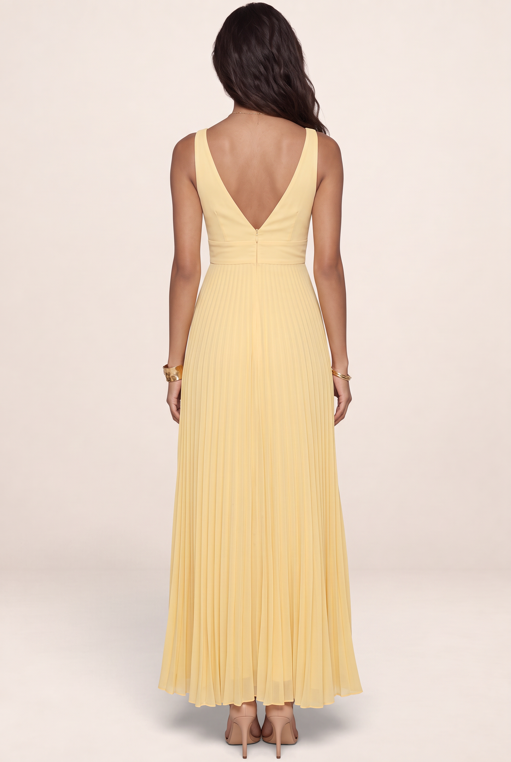 Robe Longue Plissée Femme Gwendoline