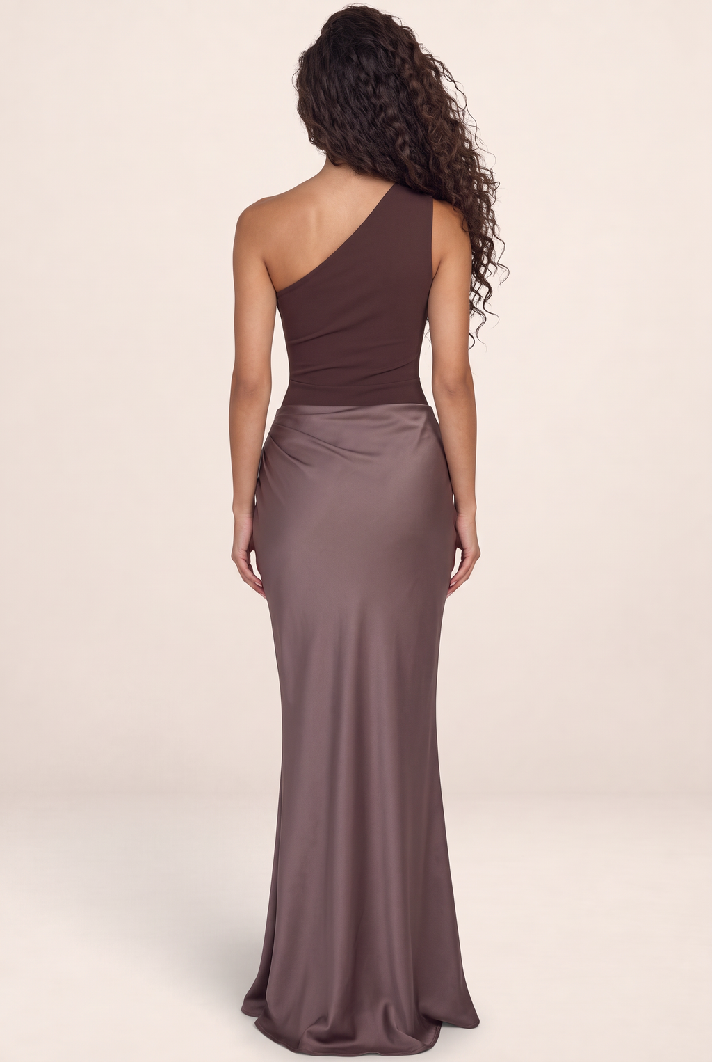 Robe Une Épaule en Satin Femme Lydie
