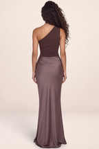 Robe Une Épaule en Satin Femme Lydie