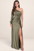 Robe Asymétrique en Satin Femme Josiane