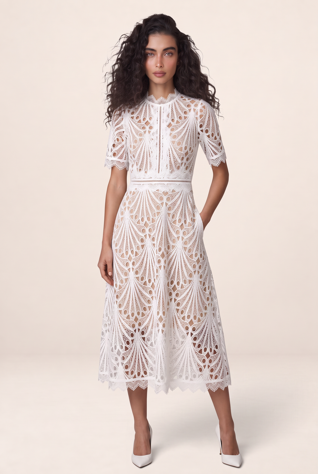 Robe en Dentelle Midi Femme Nadège