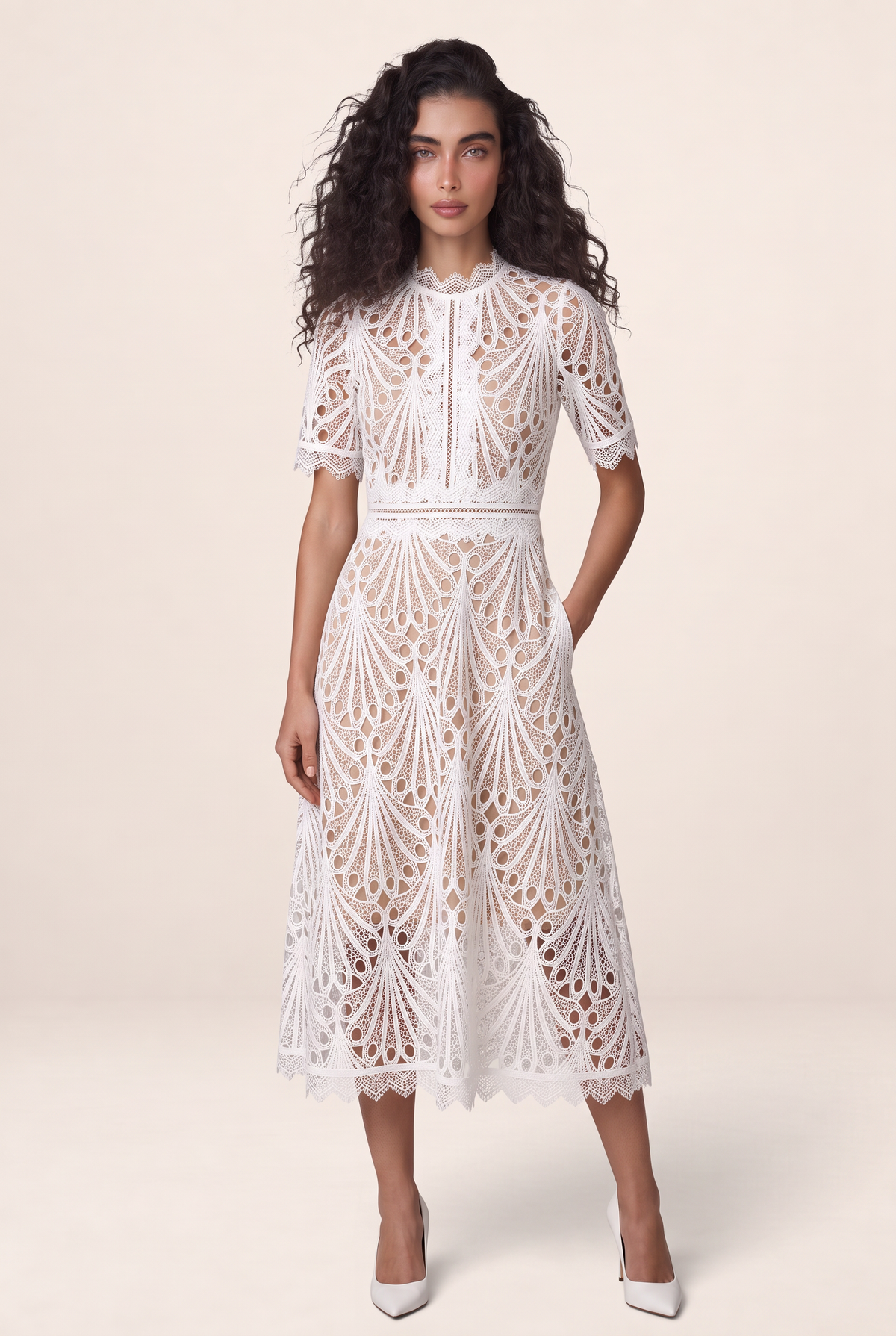 Robe en Dentelle Midi Femme Nadège