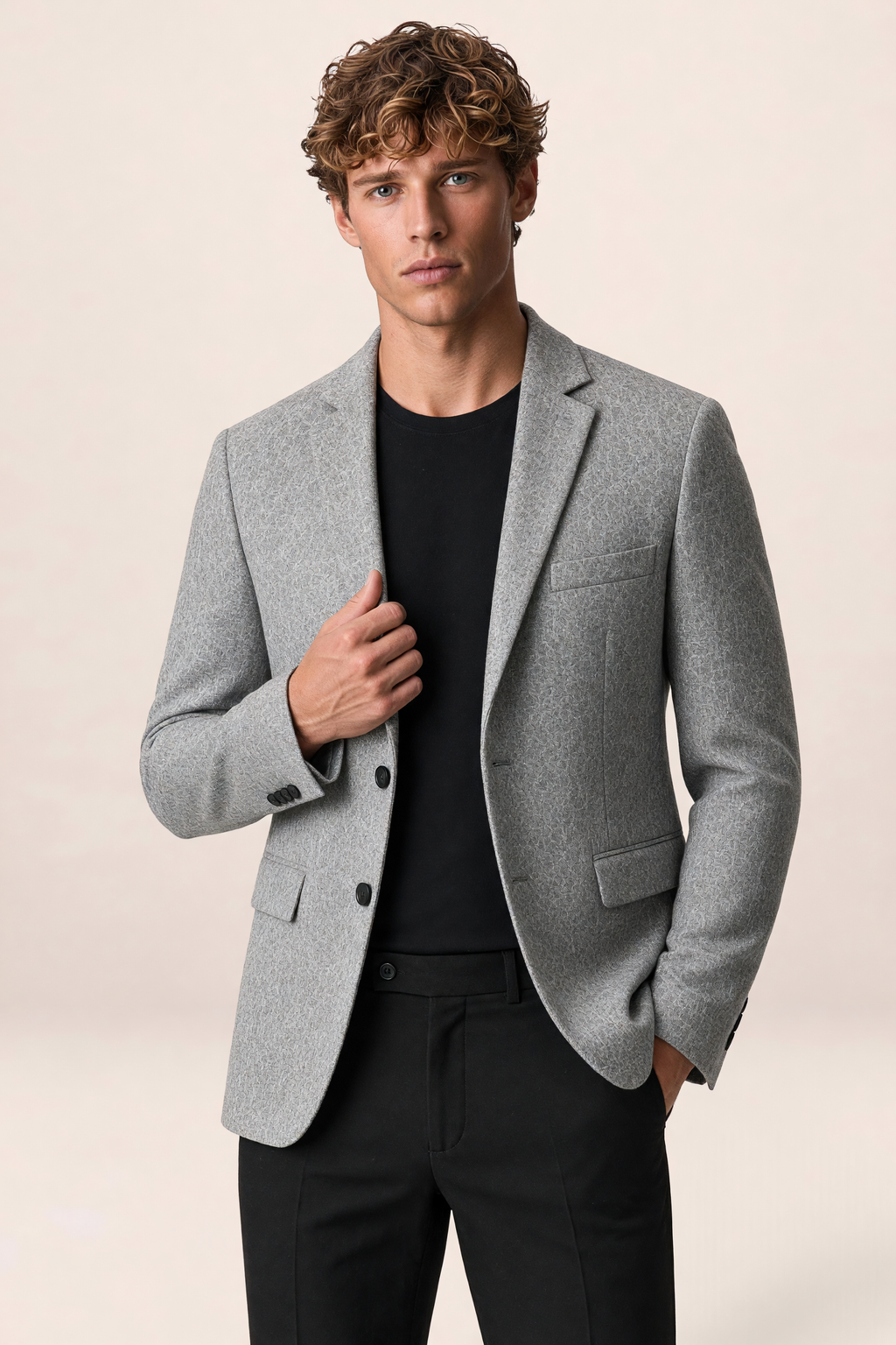 Blazer Effet Tweed Chiné Homme Augustin
