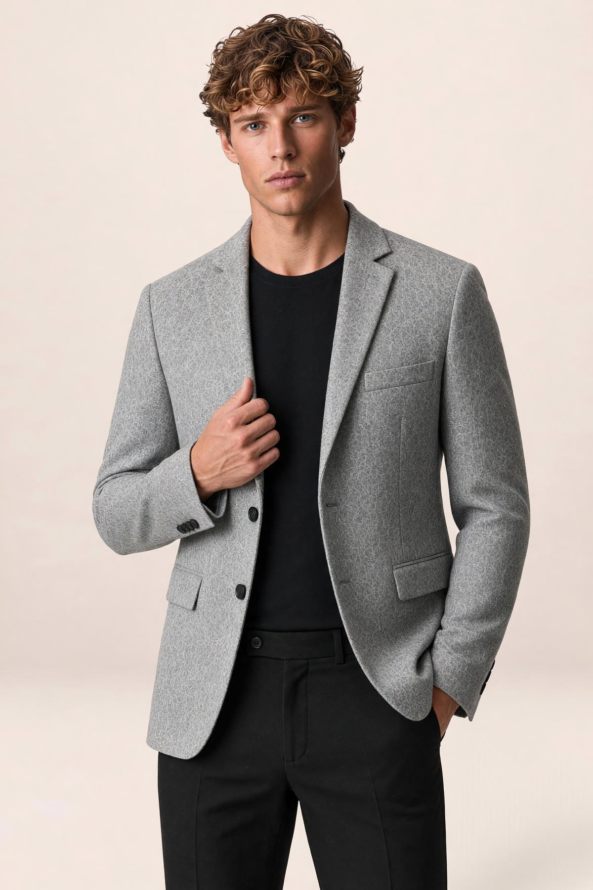 Blazer Effet Tweed Chiné Homme Augustin