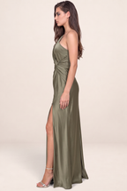 Robe Asymétrique en Satin Femme Josiane