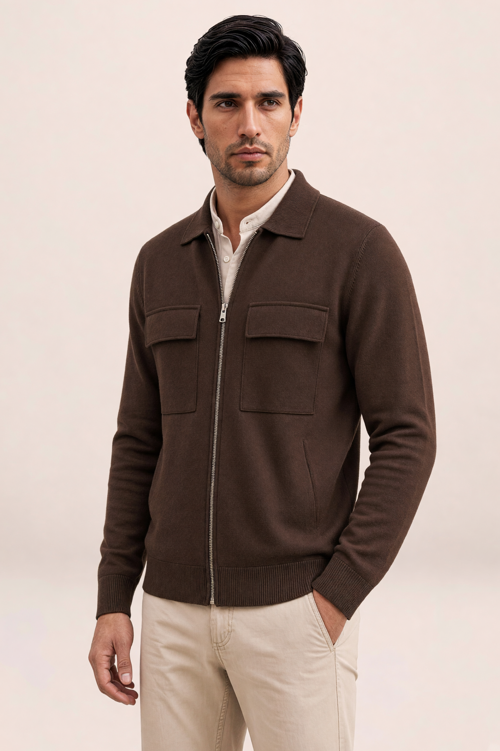 Surchemise en Maille Zippée Homme Marc