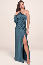 Robe Asymétrique en Satin Femme Josiane