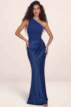 Robe Une Épaule en Satin Femme Lydie